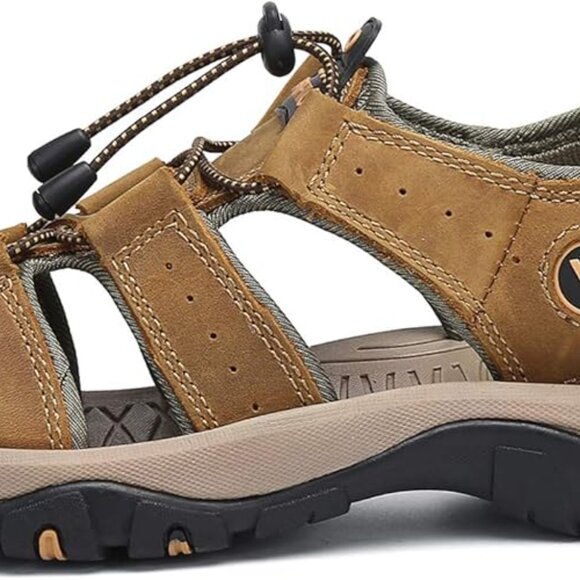 FLARUT Men's US 9 Brown Sport Outdoor Hiking/Sporting Sandal Closed Toe Lightwei - Picture 3 of 9